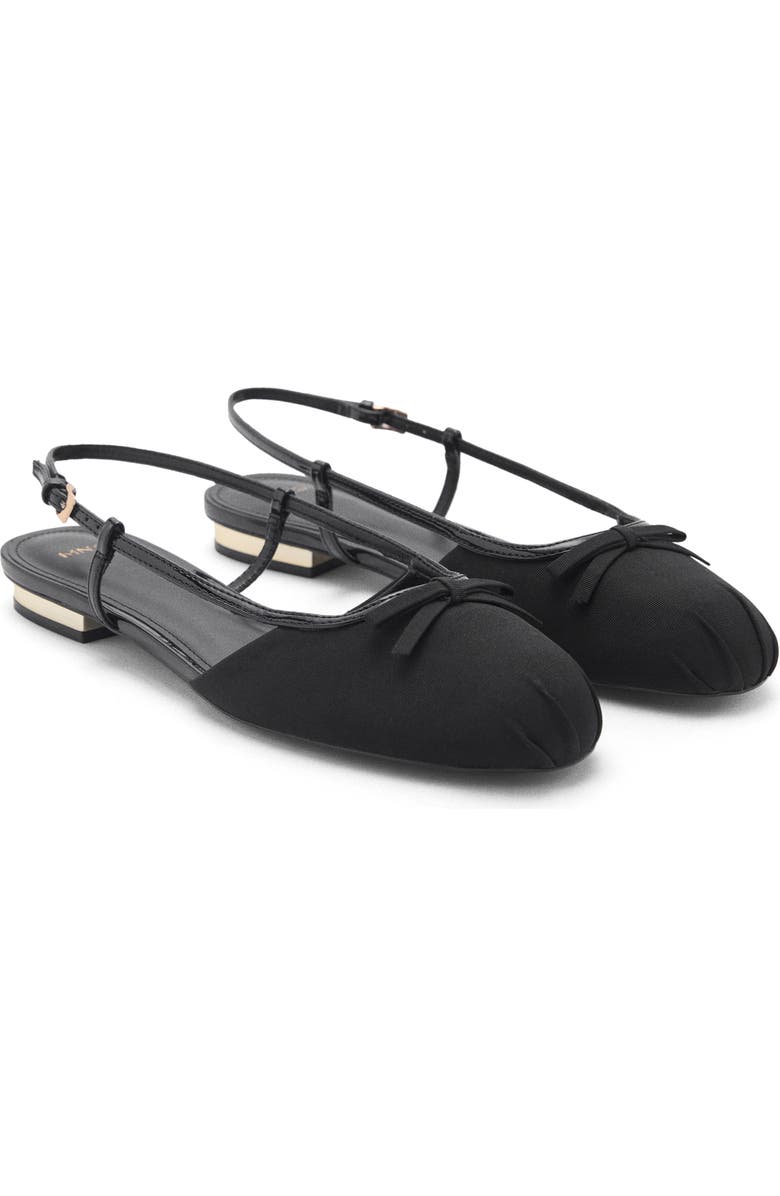 MANGO Slingback Ballet Flat, Main, color, Black