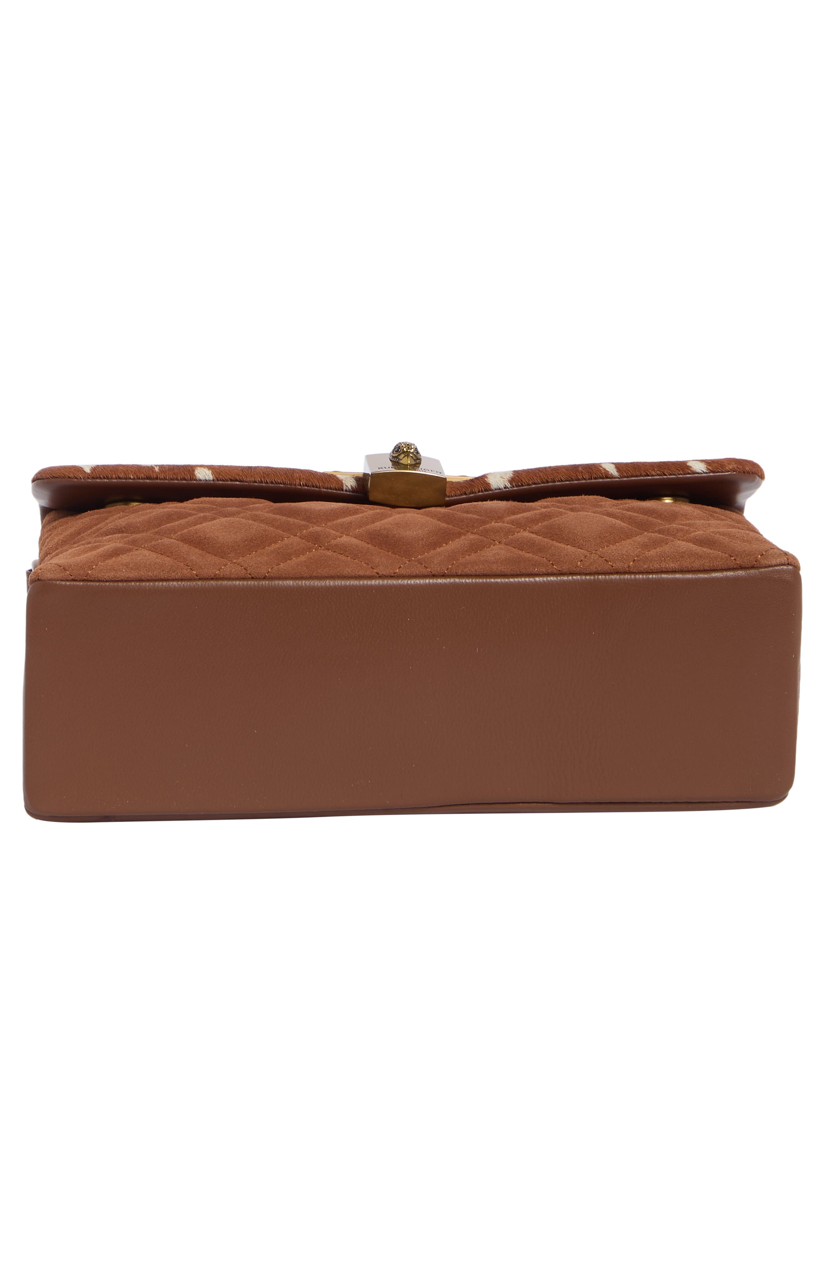 Fulham Leather & Genuine Calf Hair Shoulder Bag, Alternate, color, OPEN BROWN