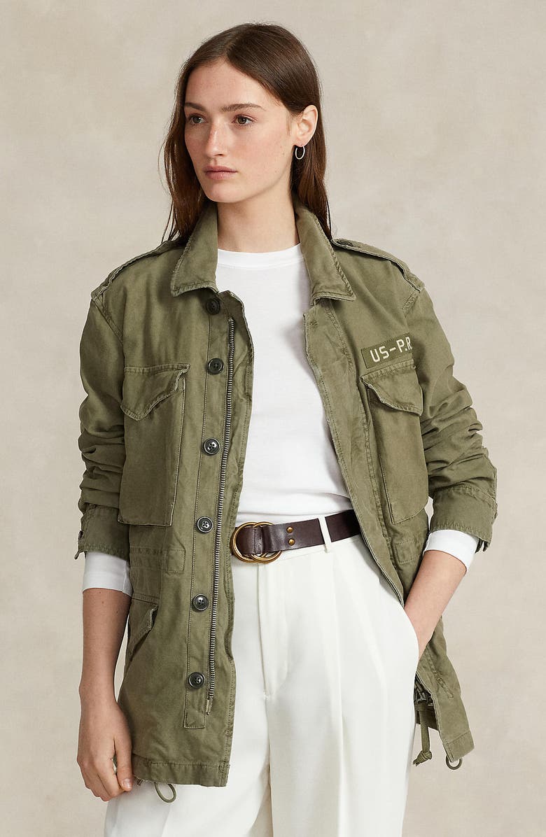 Polo Ralph Lauren Cotton Twill Military Jacket, Alternate, color, 
