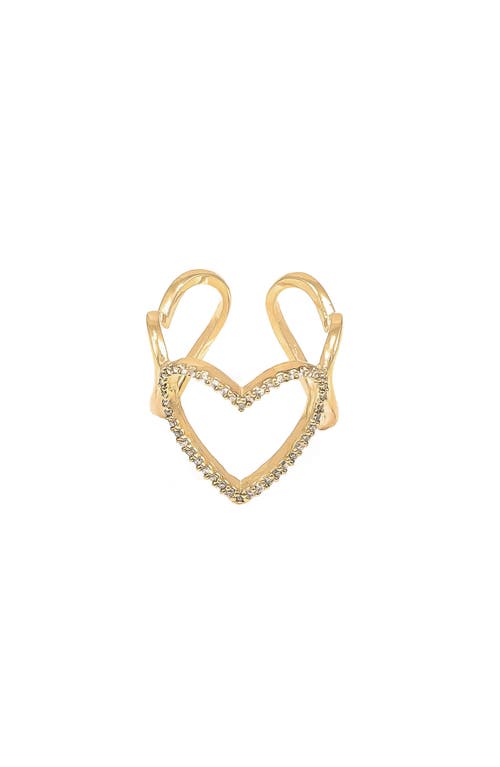 Bearfruit Jewelry Mae Triple Heart Statement Adjustable Ring In Gold