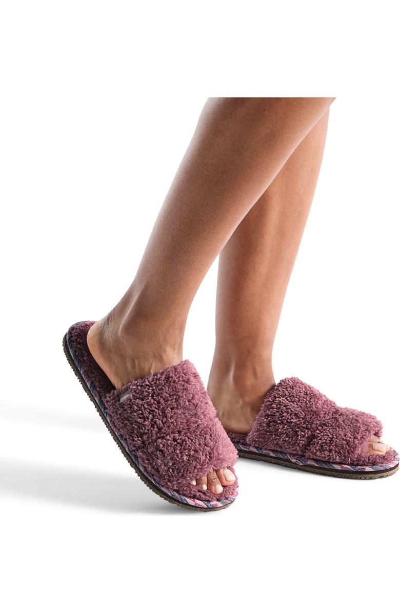 Feelgoodz Womens Equinox Double Strap Slippers / House Shoes, Alternate, color, Mulberry