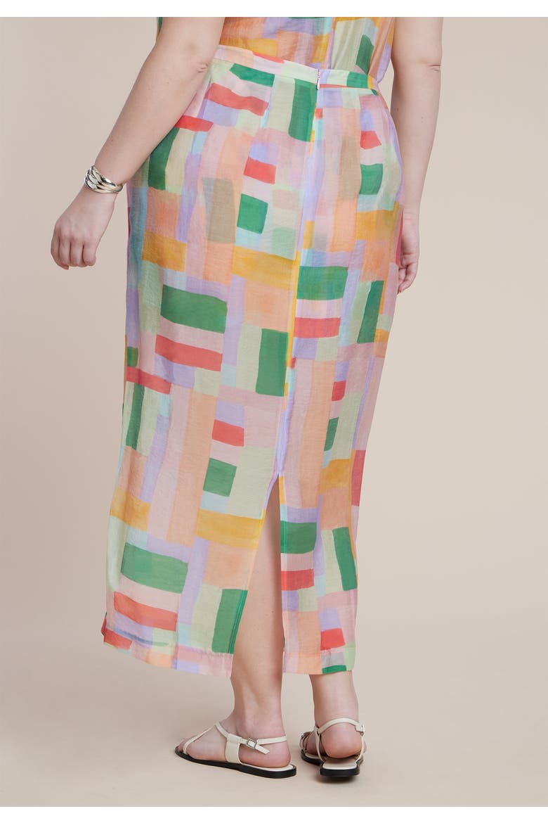 Sheer Printed Organza Skirt, Alternate, color, PAINTED GLASS