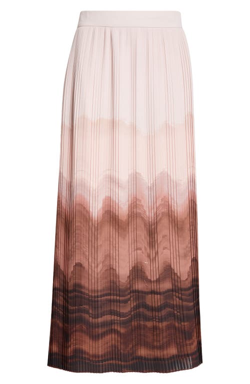 Eleventy Pleated Ombre-print Midi Skirt In Rose