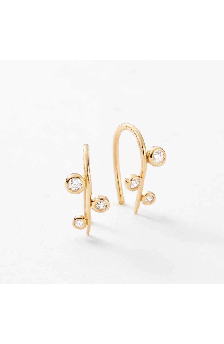 Sara Patino Aralia Gold Earrings with White Topaz, Main, color, Gold