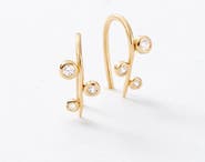 Sara Patino Aralia Gold Earrings with White Topaz
