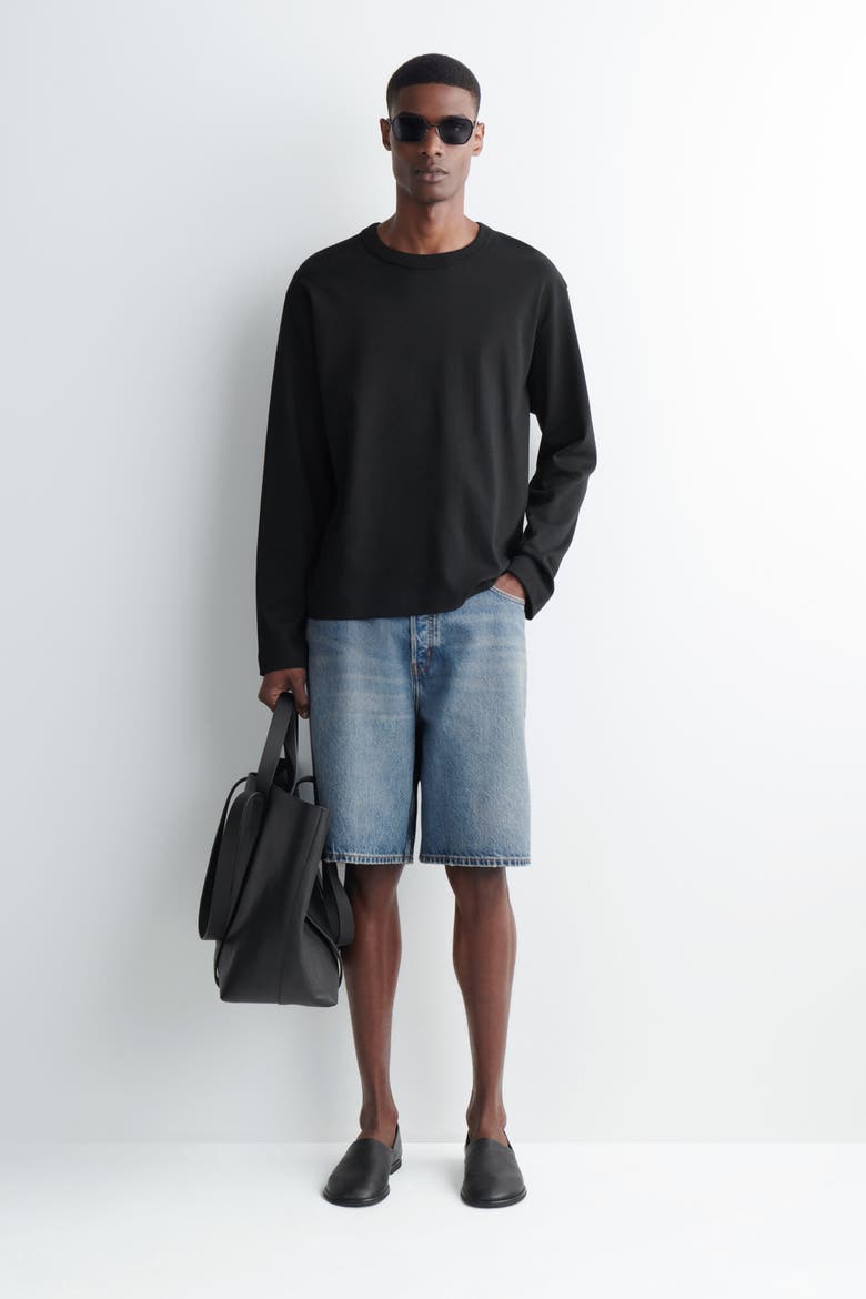 Rider Relaxed-fit Denim Shorts, Main, color, BLUE