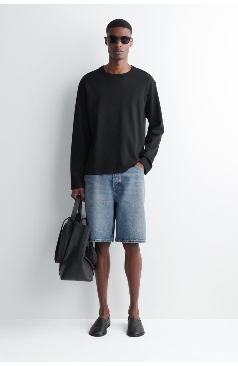 COS Rider Relaxed-fit Denim Shorts, Main, color, Blue