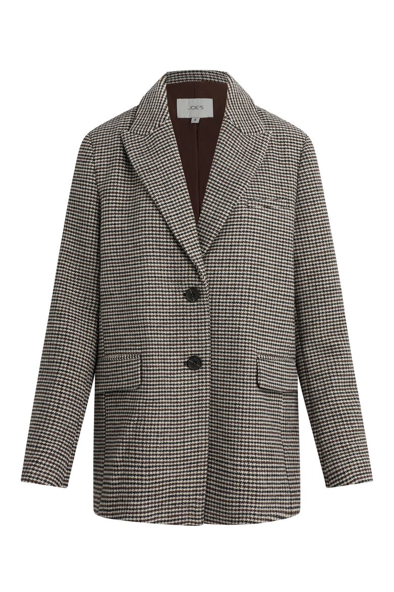 The Boyfriend Houndstooth Blazer, Alternate, color, BLACK/ CHOCOLATE HO