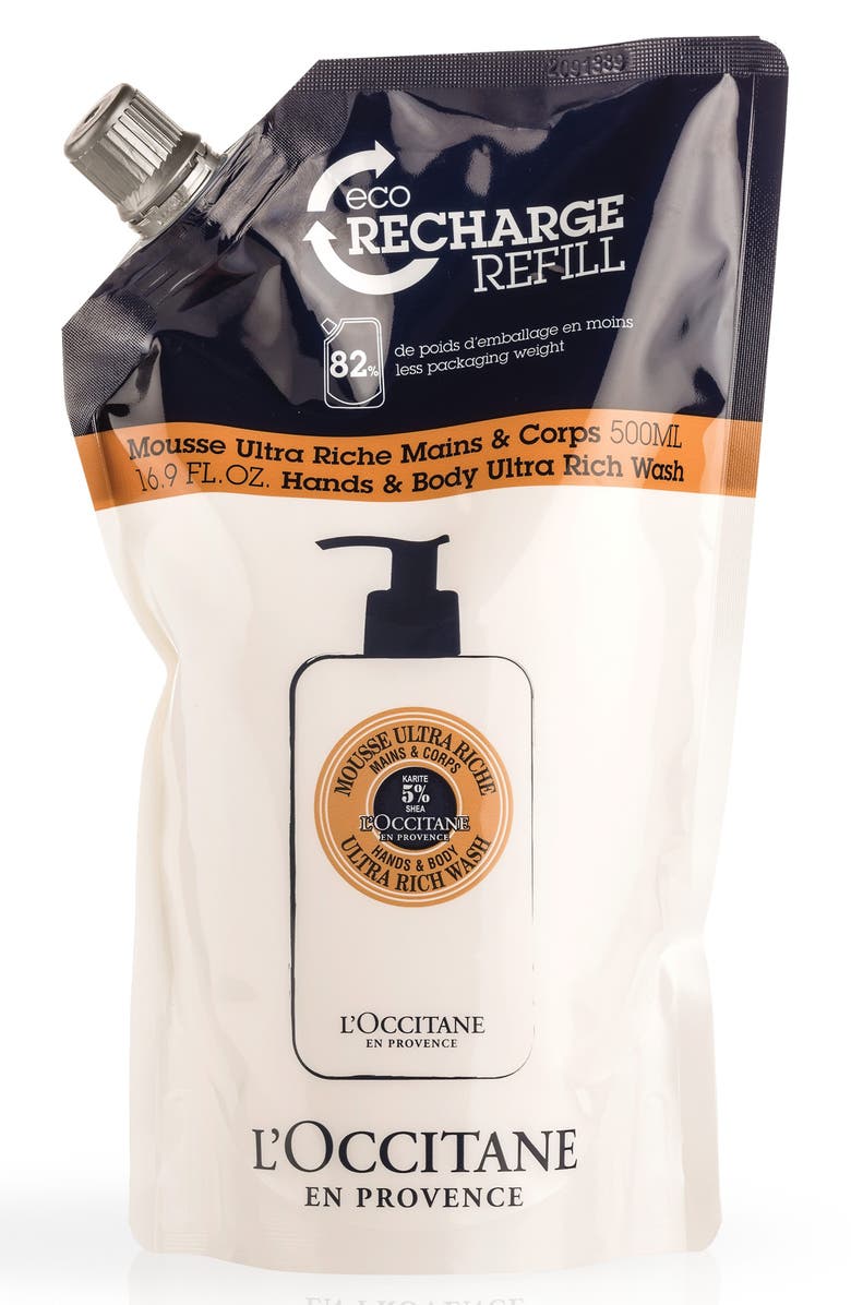 L'Occitane Shea Hands & Body Ultra Rich Wash Refill, Main, color, 