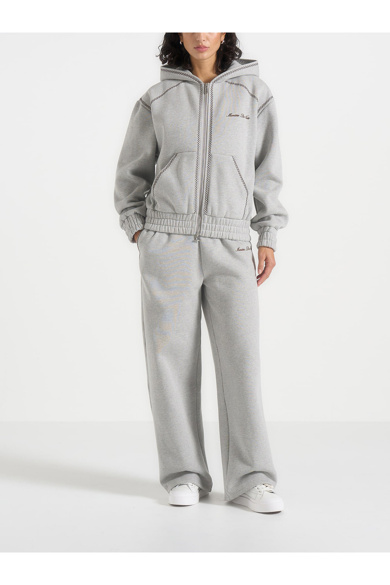 Ollie Unisex Whipstitch Raglan Effect Zip Hoodie, Alternate, color, Light Grey