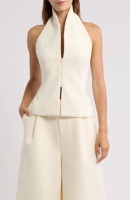 Odd Muse Front Zip Halter Top