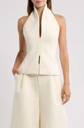Odd Muse Front Zip Halter Top