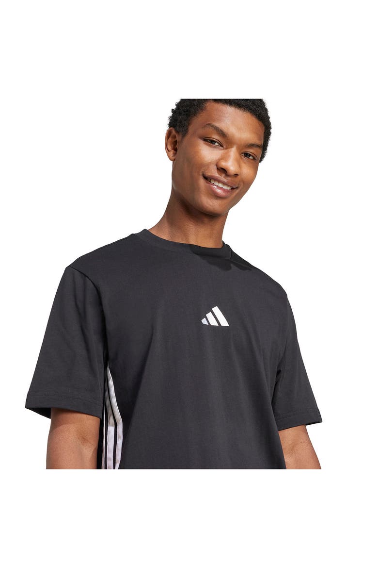 3-Stripes Cotton T-Shirt, Alternate, color, BLACK/WHIT