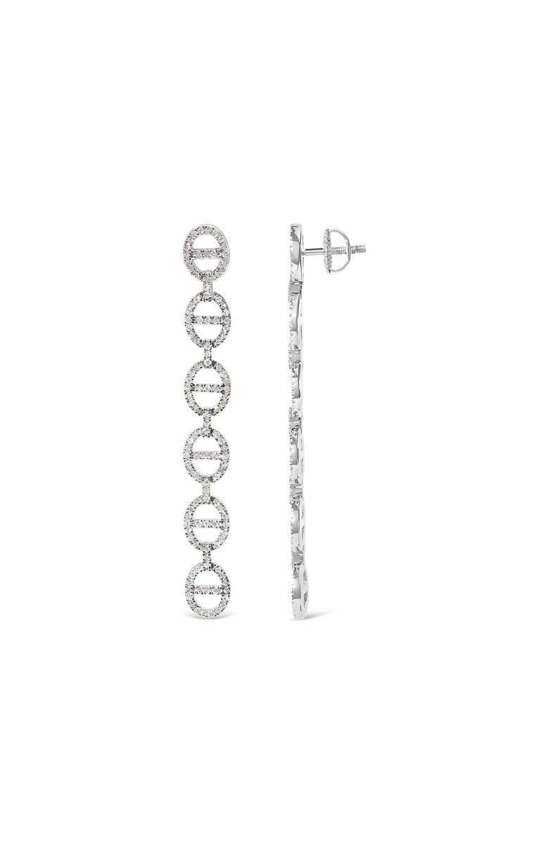 Haus of Brilliance Sterling Silver 1.0 Cttw Diamond Oval Design Dangle Earrings, Alternate, color, Silver
