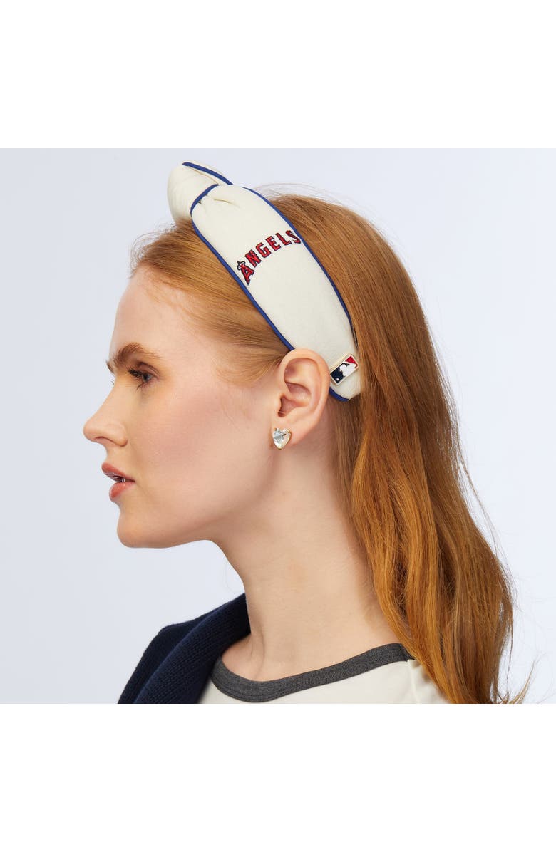 Lele Sadoughi MLB Los Angeles Angels Embroidered Headband, Alternate, color, Ivory 100