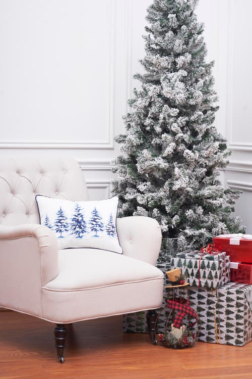 C & F Home C&f Home Winter Trees Christmas Accent Pillow, 14" X 18" In Blue