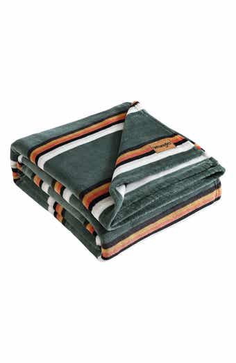 Wrangler Western Saddle Stripe Fleece Blanket