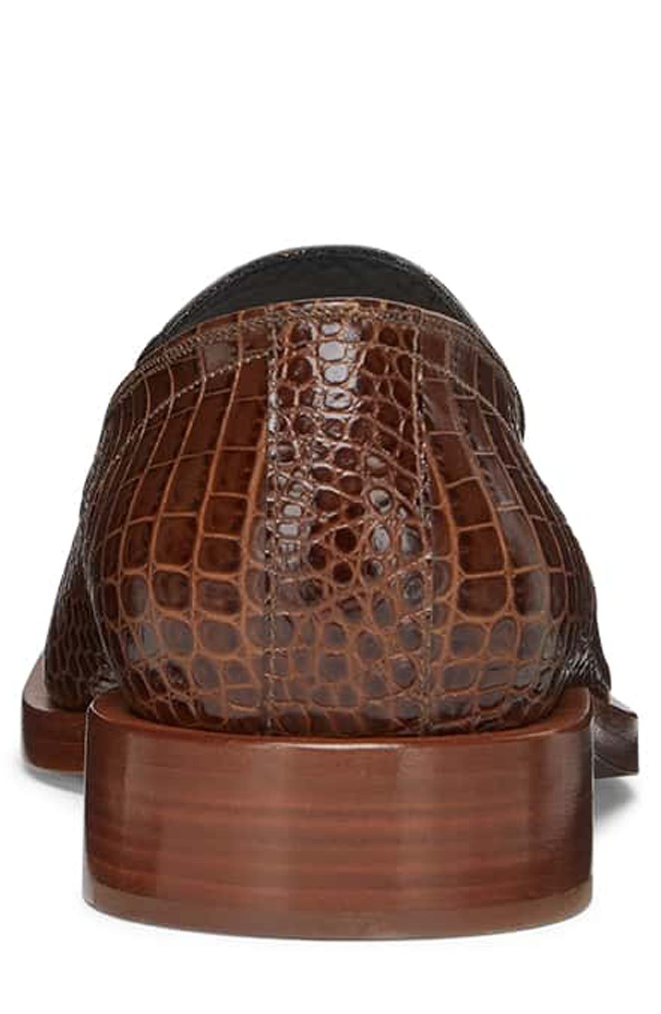 Fendi FF Motif Crocodile Embossed Loafer, Alternate, color, 