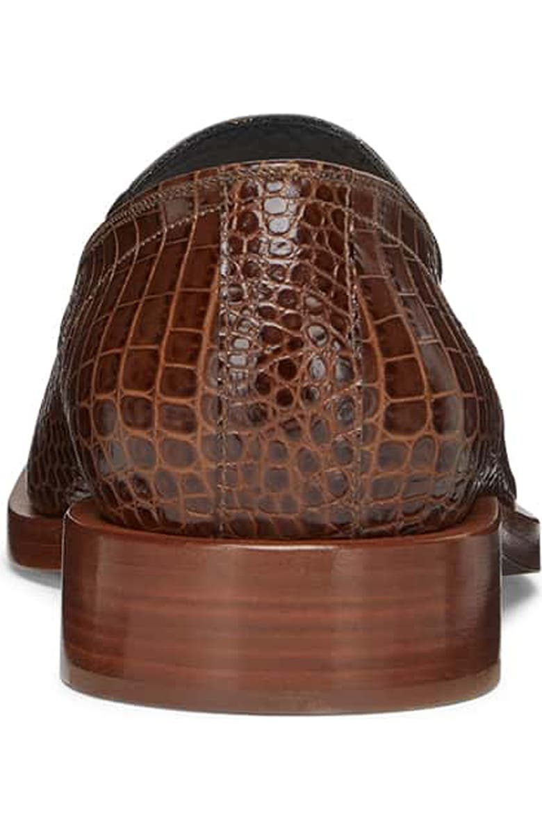 Fendi FF Motif Crocodile Embossed Loafer, Alternate, color,