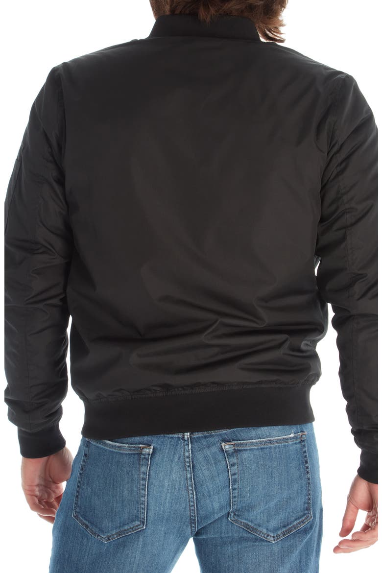 Zip Up Bomber Jacket, Alternate, color, BLACK