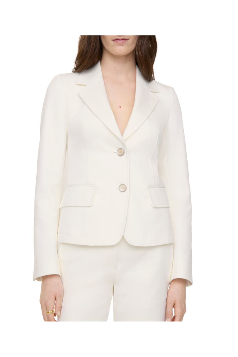 Check Wool Tailored Jacket, Alternate, color, Seashell white
