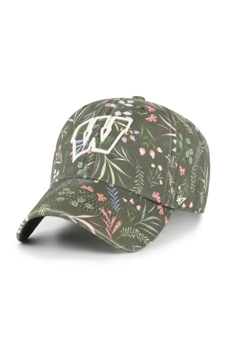 '47 Women's '47 Moss Green Wisconsin Badgers Verbena Clean Up Adjustable Hat, Main, color, 