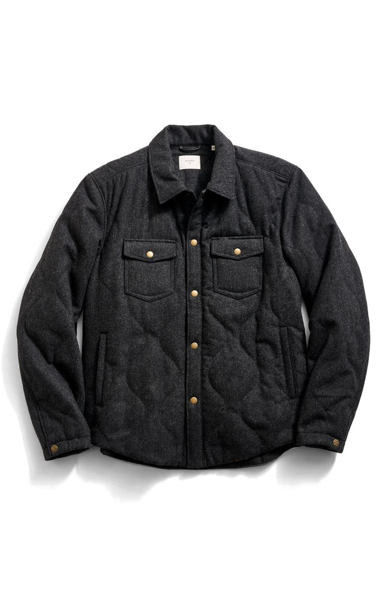Billy Reid Onion Quilted Wool Blend Shirt Jacket, Main, color, Charcoal Heather