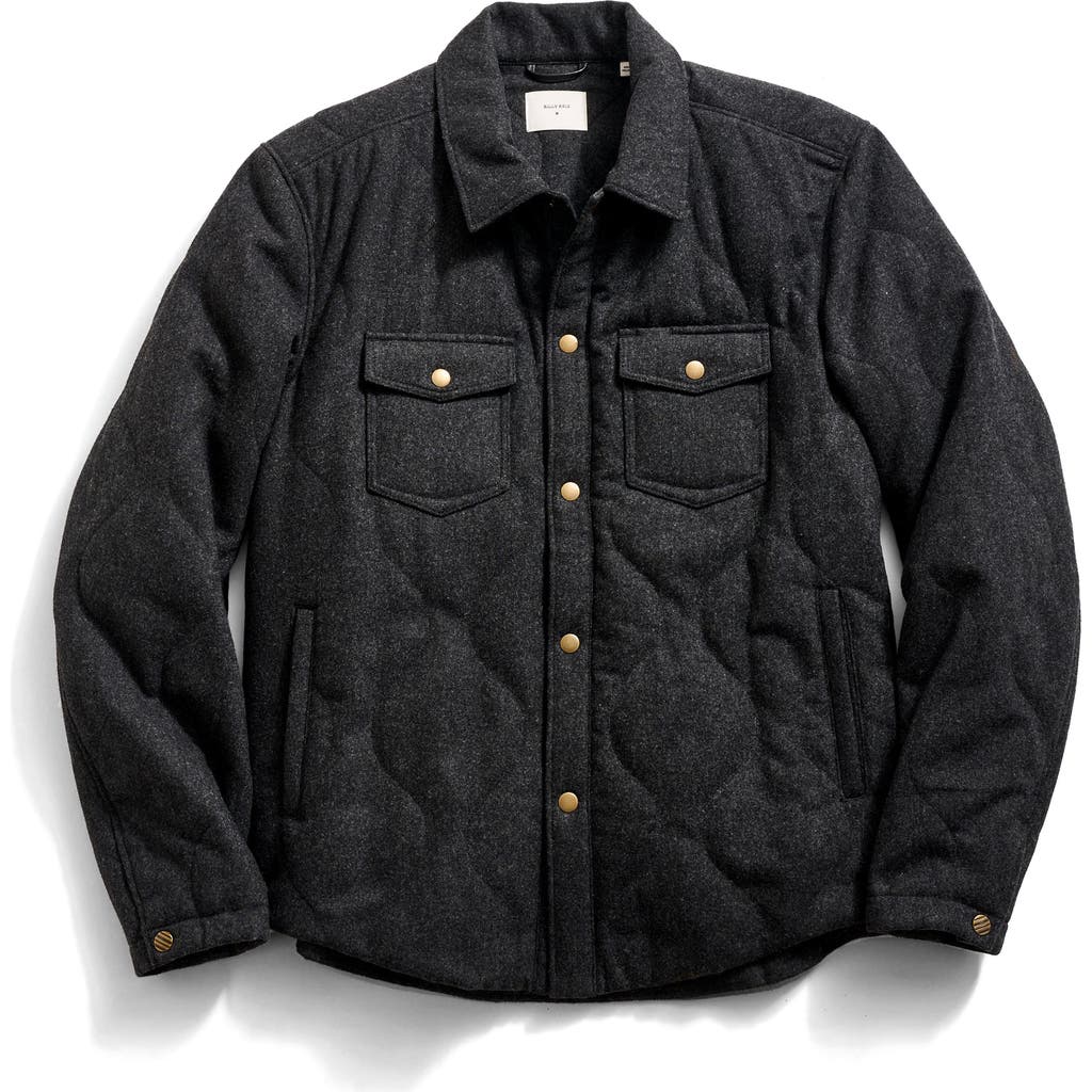 Billy Reid Onion Quilted Wool Blend Shirt Jacket In Black