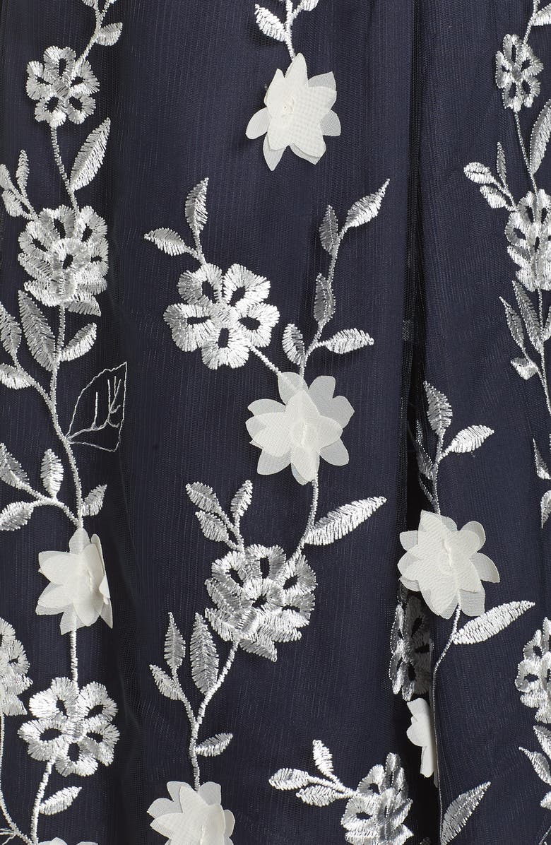 Eliza J Embroidered A-Line Skirt, Alternate, color, 