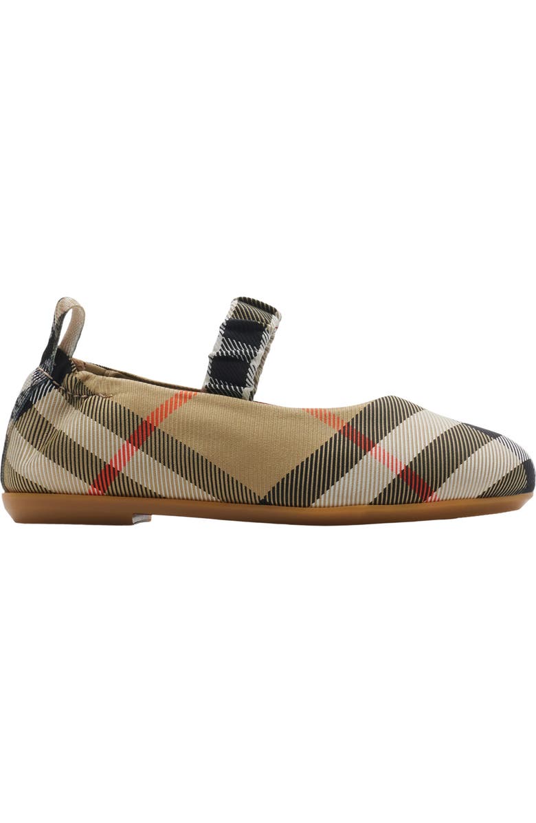 Burberry Check Ballerinas, Main, color, Sand
