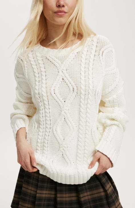 Women s Cotton On Cable Knit Fair Isle Sweaters Nordstrom