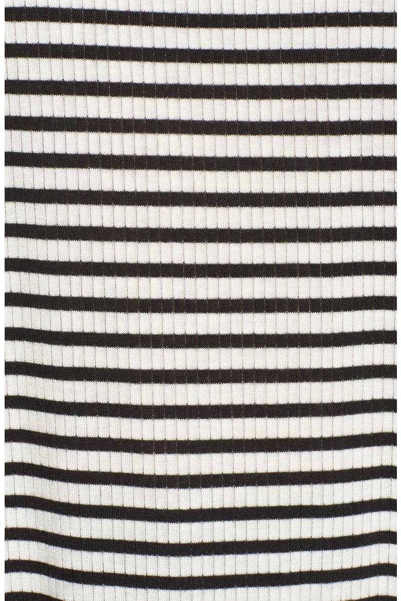 Stripe Rib Knit Drop Shoulder Top, Alternate, color, BLACK/ WHITE