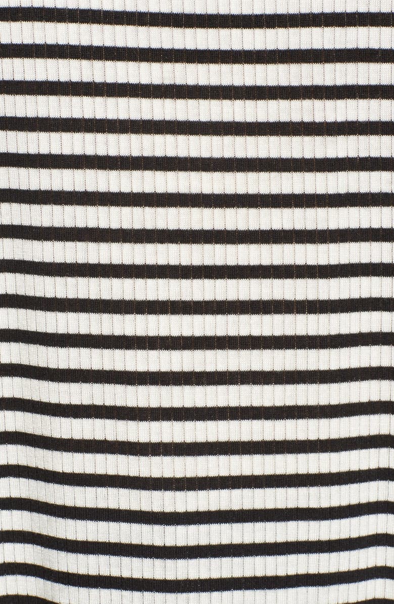 Bobeau Stripe Rib Knit Drop Shoulder Top, Alternate, color, 