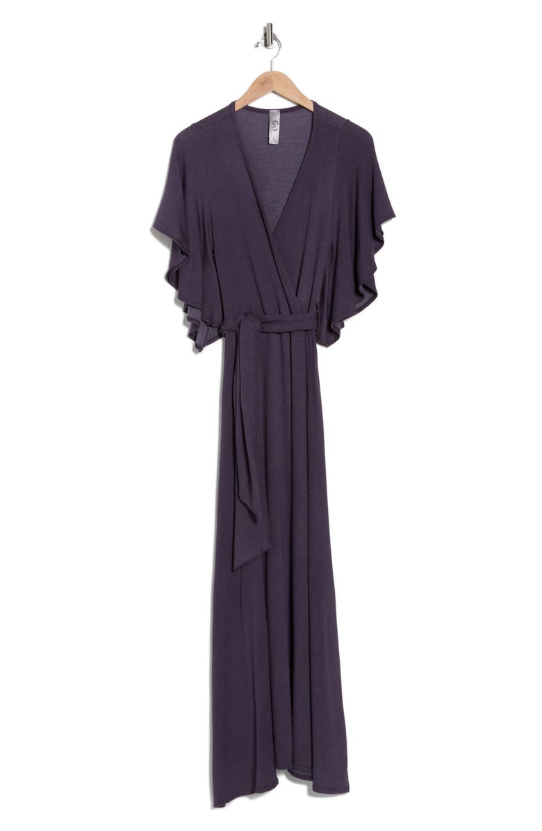 GO COUTURE Wrap Maxi Dress, Alternate, color, Deja Blue
