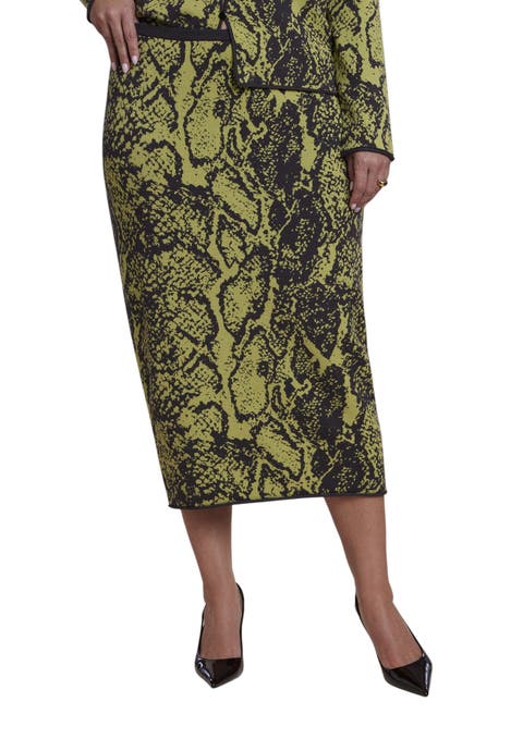 Intarsia Sweater Midi Skirt (plus)
