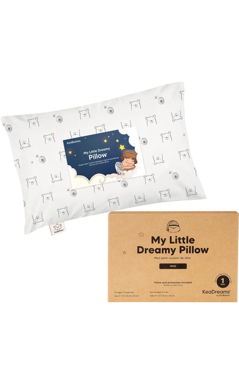 KeaBabies Mini Toddler Pillow With Pillowcase, Main, color, Bumble Bear