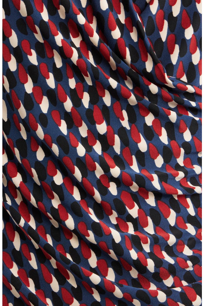 Shirred Faux Wrap Top, Alternate, color, BLUE CARBON MULTI