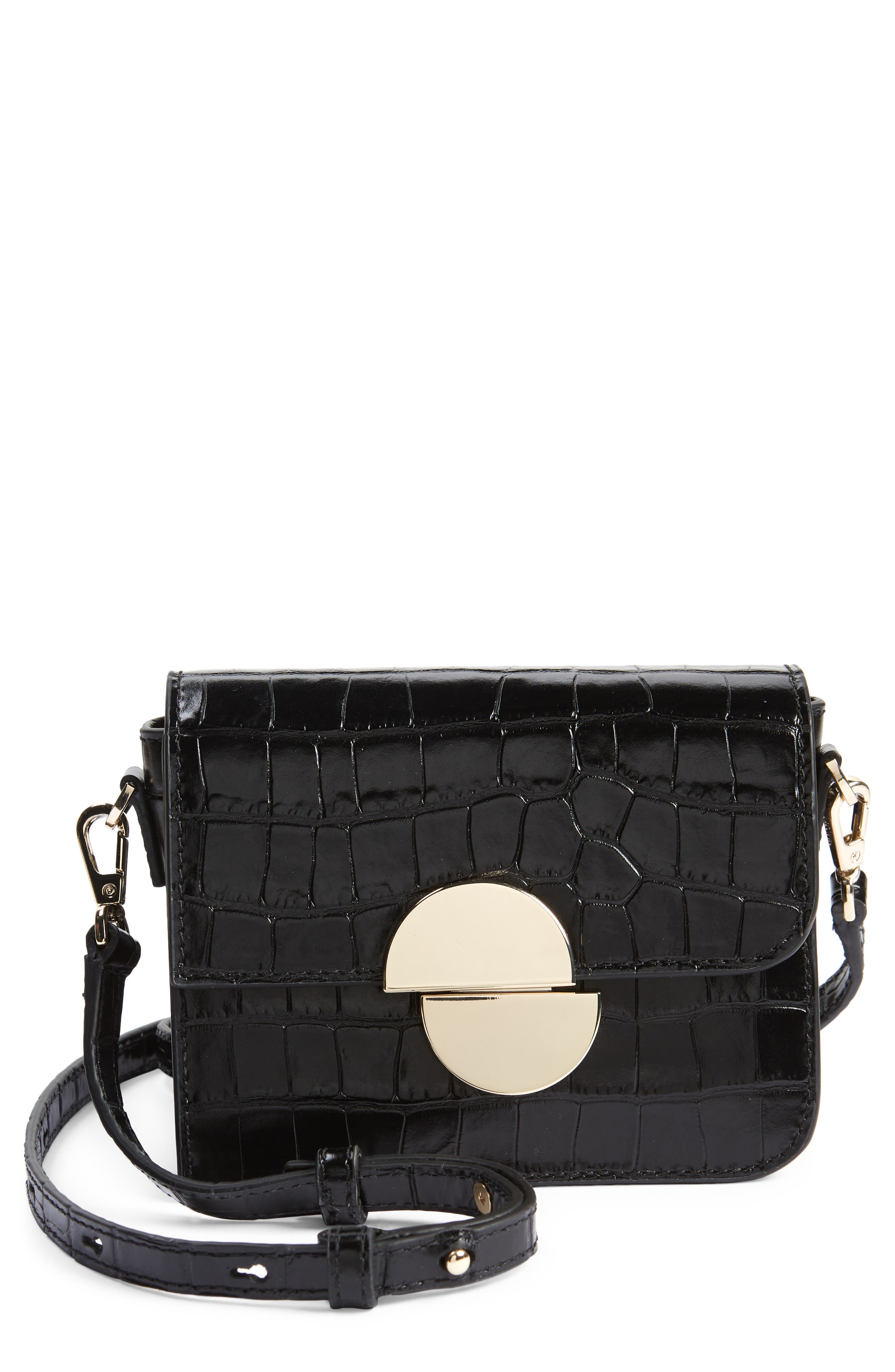 JASON WU Orbit Croc Embossed Leather Crossbody Bag, Main, color, 