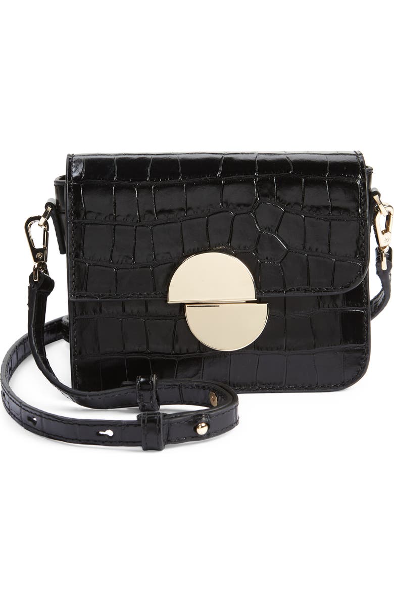JASON WU Orbit Croc Embossed Leather Crossbody Bag, Main, color,