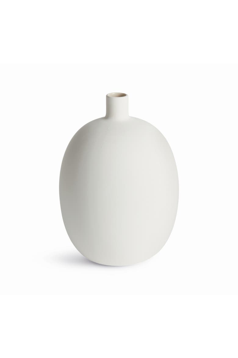Barclay Butera Sandbar Vase Medium - White/Taupe Stoneware, Main, color, White