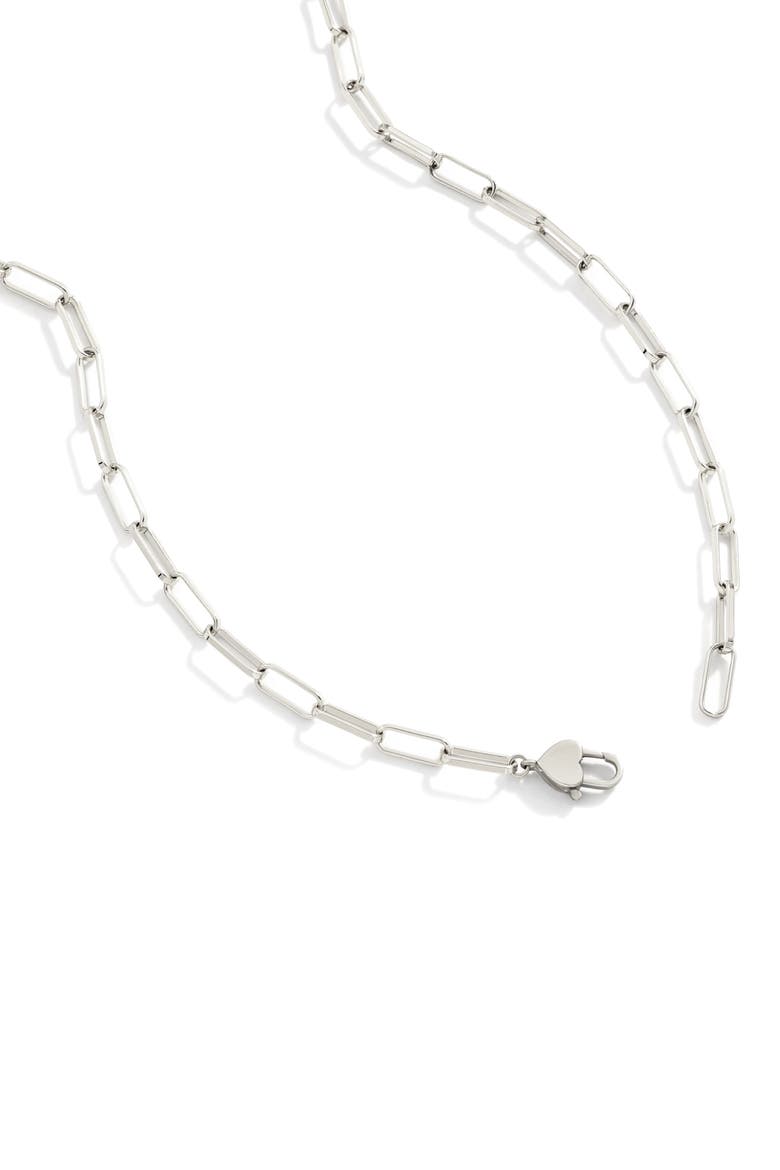 Heart Padlock Necklace, Alternate, color, Silver