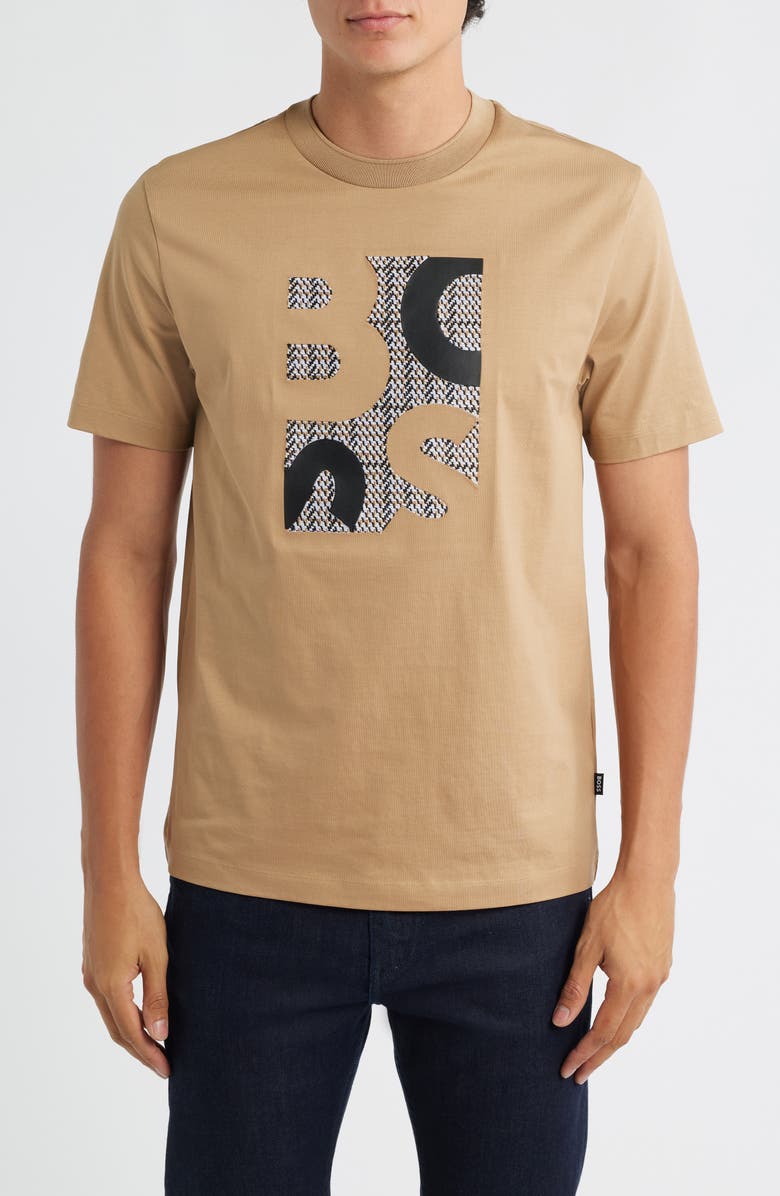 BOSS H-Thompson Graphic T-Shirt, Main, color, Medium Beige