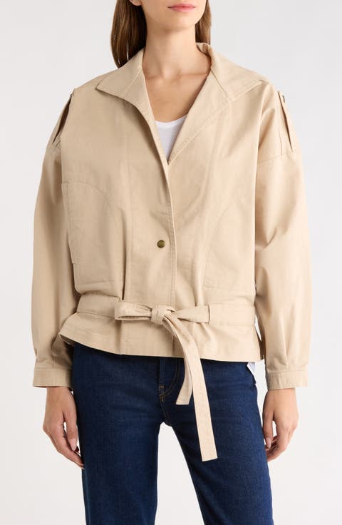 Debbie Cotton Blend Tie Waist Jacket
