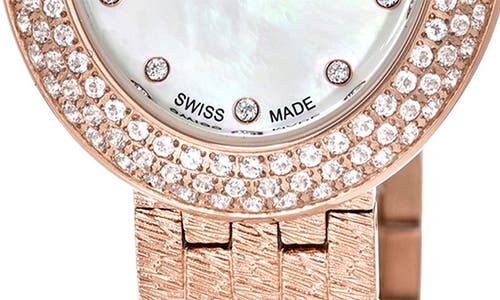 Porsamo Bleu Angelica Oval Topaz Bracelet Watch, 30mm X 35mm In Gold