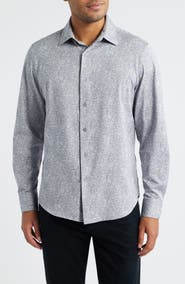 Bugatchi James OoohCotton® Serpentine String Print Twill Button-Up Shirt