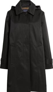 London Fog Oversize Single Breasted Hooded Raincoat