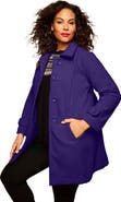 Roaman's Plus Size Button Up Fleece Jacket