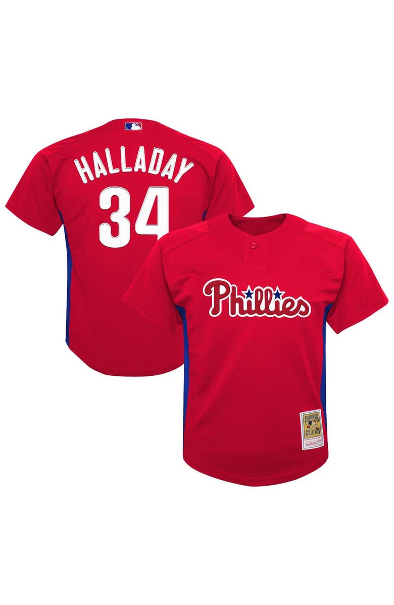 Mitchell & Ness Preschool Mitchell & Ness Roy Halladay Red Philadelphia Phillies Cooperstown Collection Mesh Batting Practice Jersey, Main, color, Red