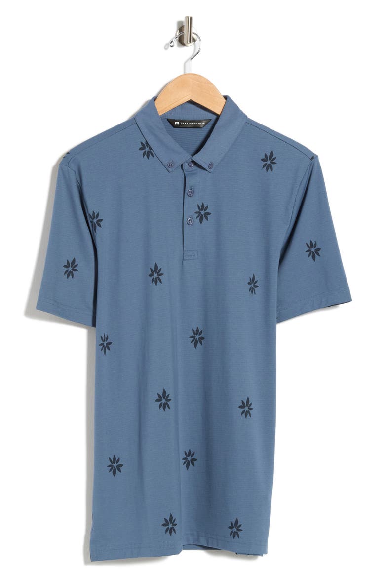 Rome Around Floral Polo, Alternate, color, BERING SEA
