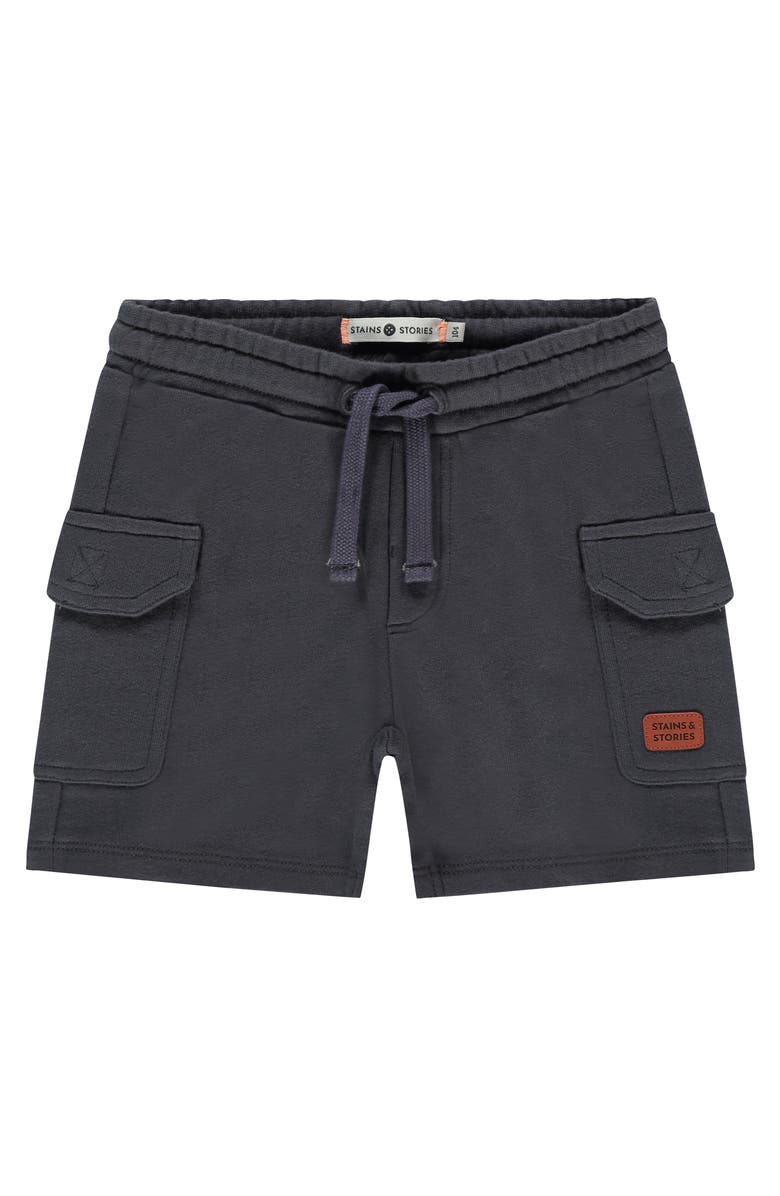 Stains and Stories by Babyface Cargo Sweatshorts, Main, color, Dark Grey